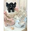 Cute Sweet Color Soft Girl Japanese Single Shoes 2024 Autumn New Original Bow Middle Heel Waterproof Table Lolita Shoes