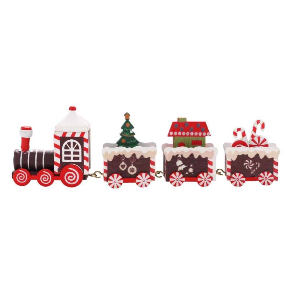 Cartoon Christmas Wooden Train Deer/Lollipop Xmas Gifts Train  Holiday Party