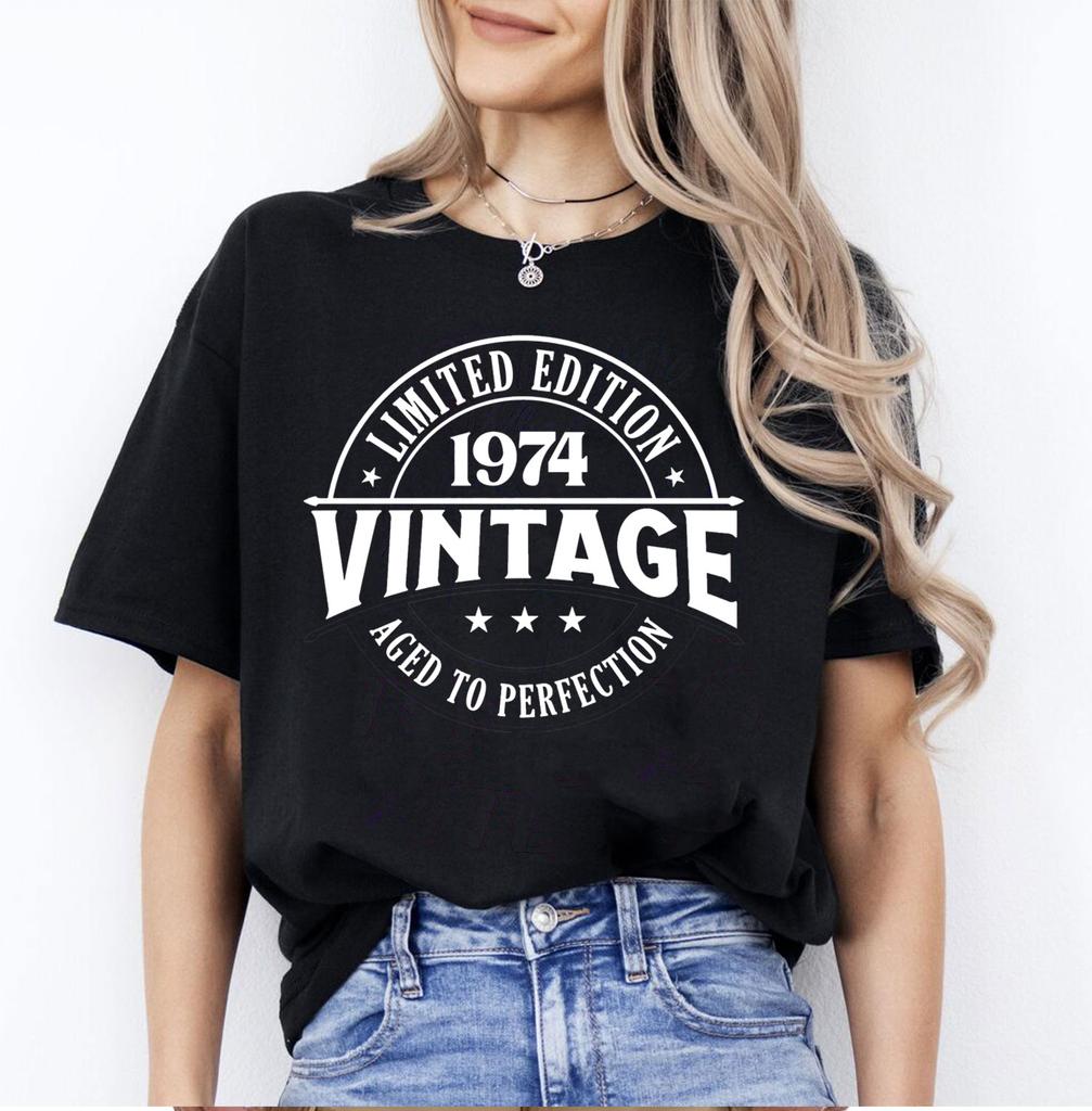 Mens Luxury Tshirt Vintage Year 1974 - Limited Edition 49rd Birthday Mens Funny T-Shirt 50 Year Old T Shirt Summer Tops Tees