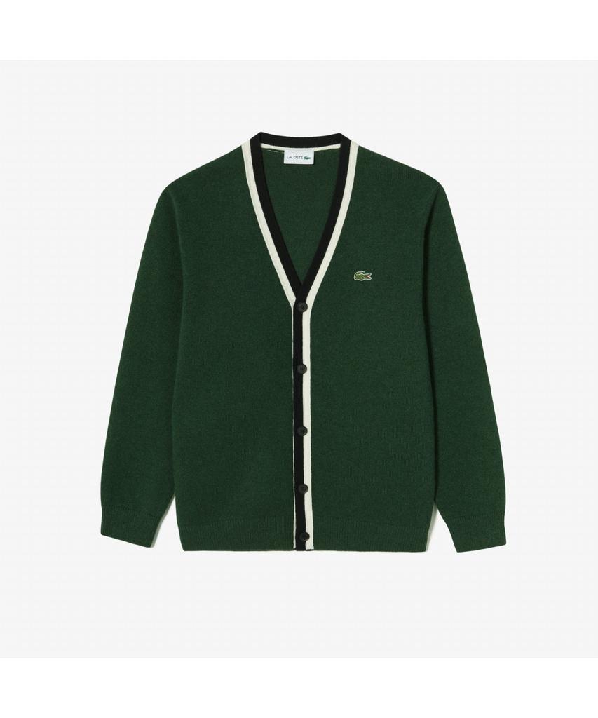 Lacoste Men'S V-Neck Wool Cardigan Ah660E-55N Yzp