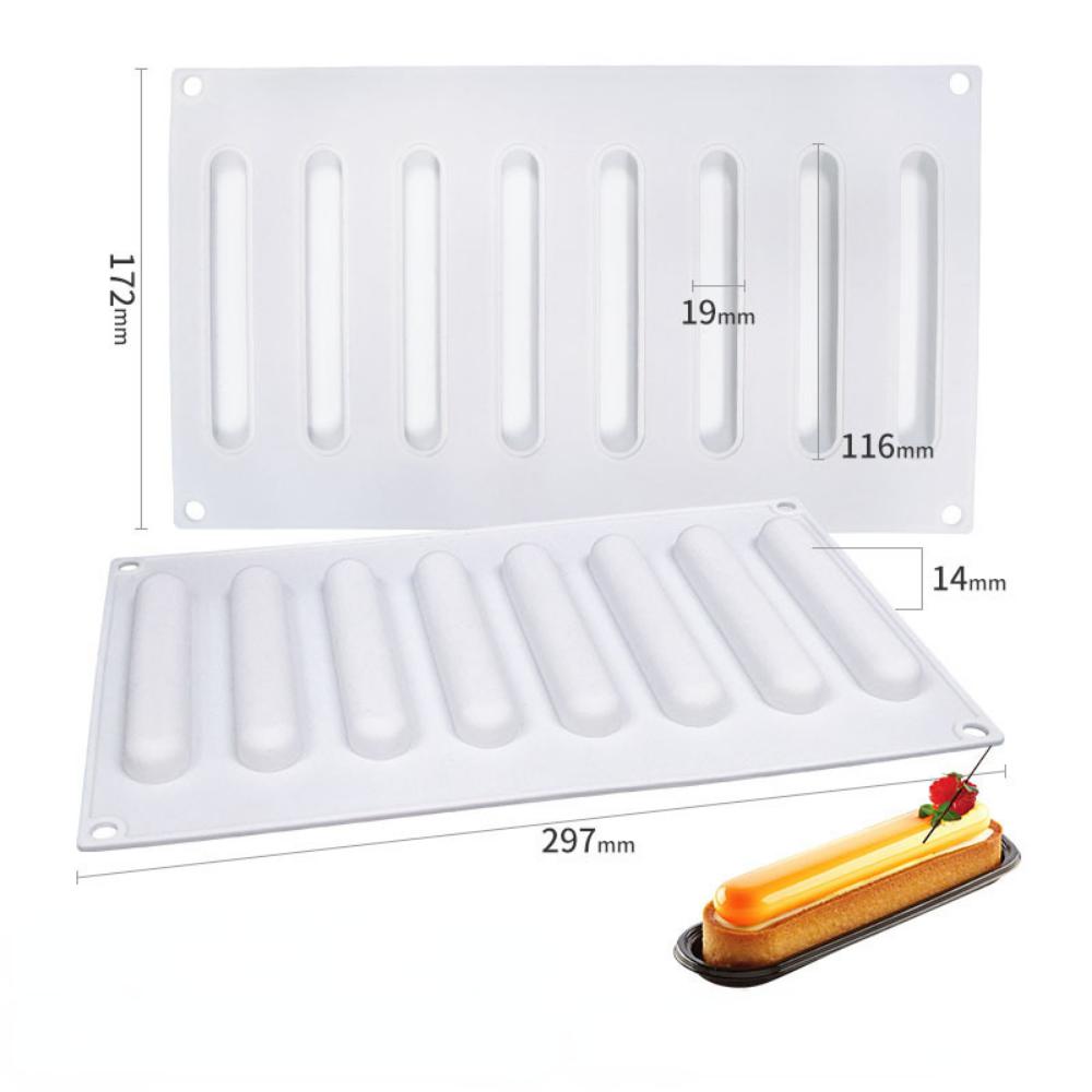 8 Long Oval Silicone Mould Long Mousse Mould Pastry Mould Chocolate Mould