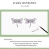 Avle S925 Sterling Silver Dragonfly Earrings with Pink Zircon and Exquisite Hollow Design, SCE1414