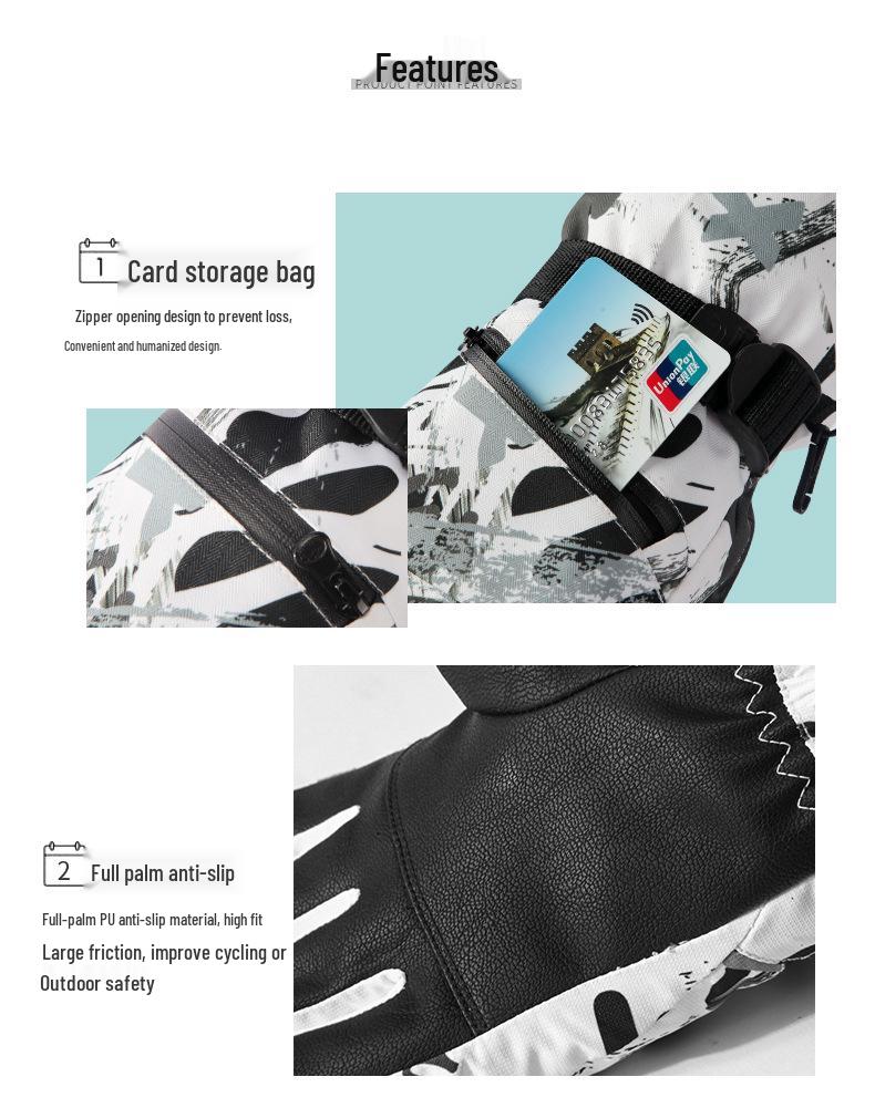 Unisex Winter Ski Gloves: Warm, Touchscreen-Compatible for Outdoor Activities like Mountaineering, Cycling, and Motorcycling