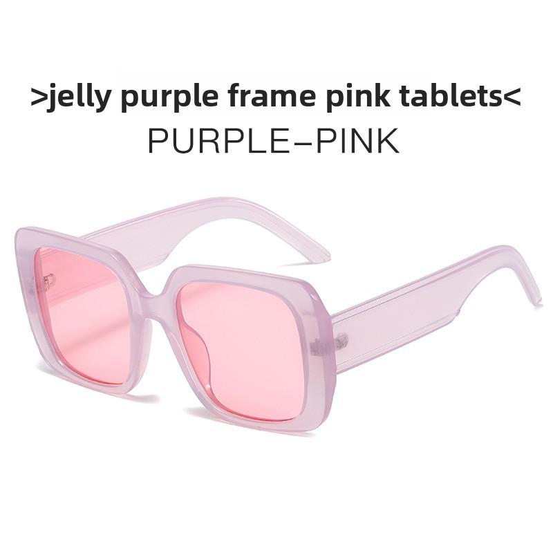 Trendy Pink Lens Square Sunglasses With Uv Protection For Summer Outings And Events
