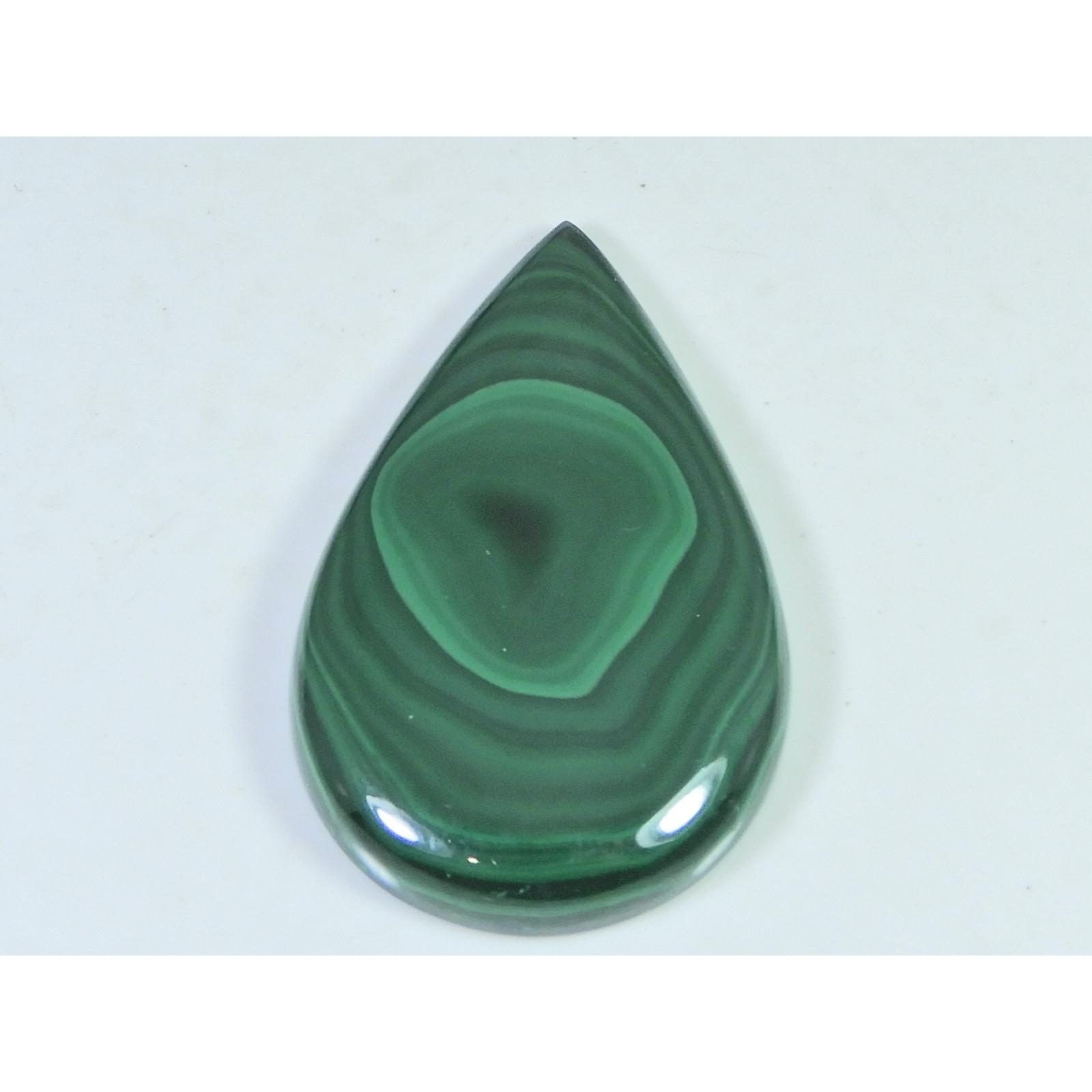 144Cts. Natural Green Malachite Pear Cabochon Loose Gemstone 32X53X07 MM B-403