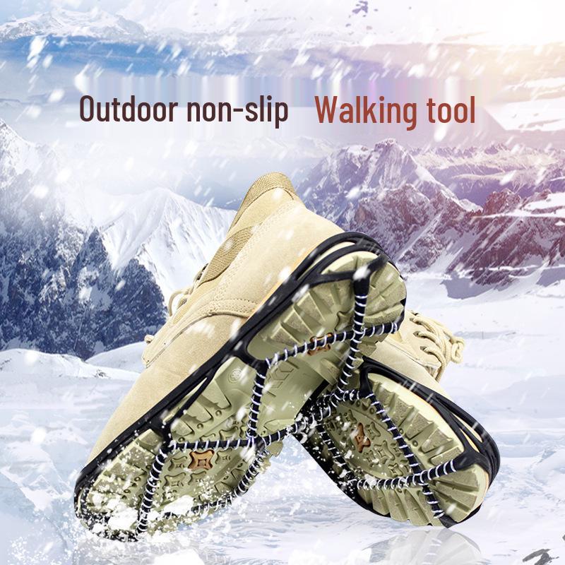 Silicone Anti-Slip Ice Cleats: Easy On/Off, Wear-Resistant Spring Shoe Covers for Snow, Mud, and Climbing