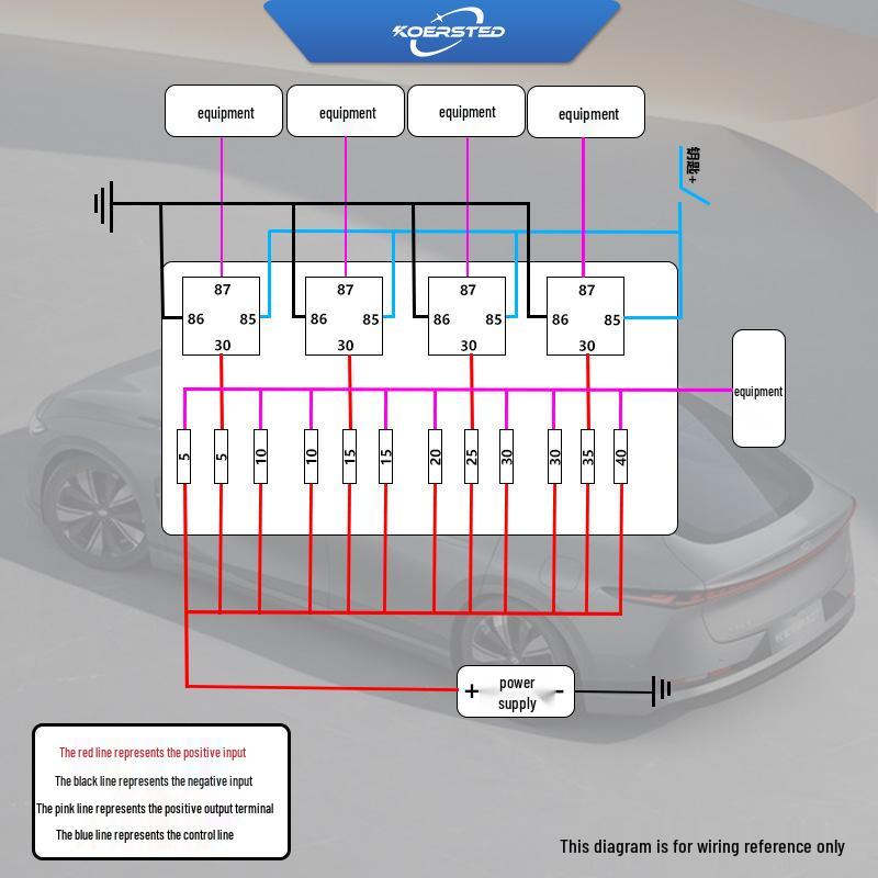 12V 8-Way Car Relay Fuse Box Component