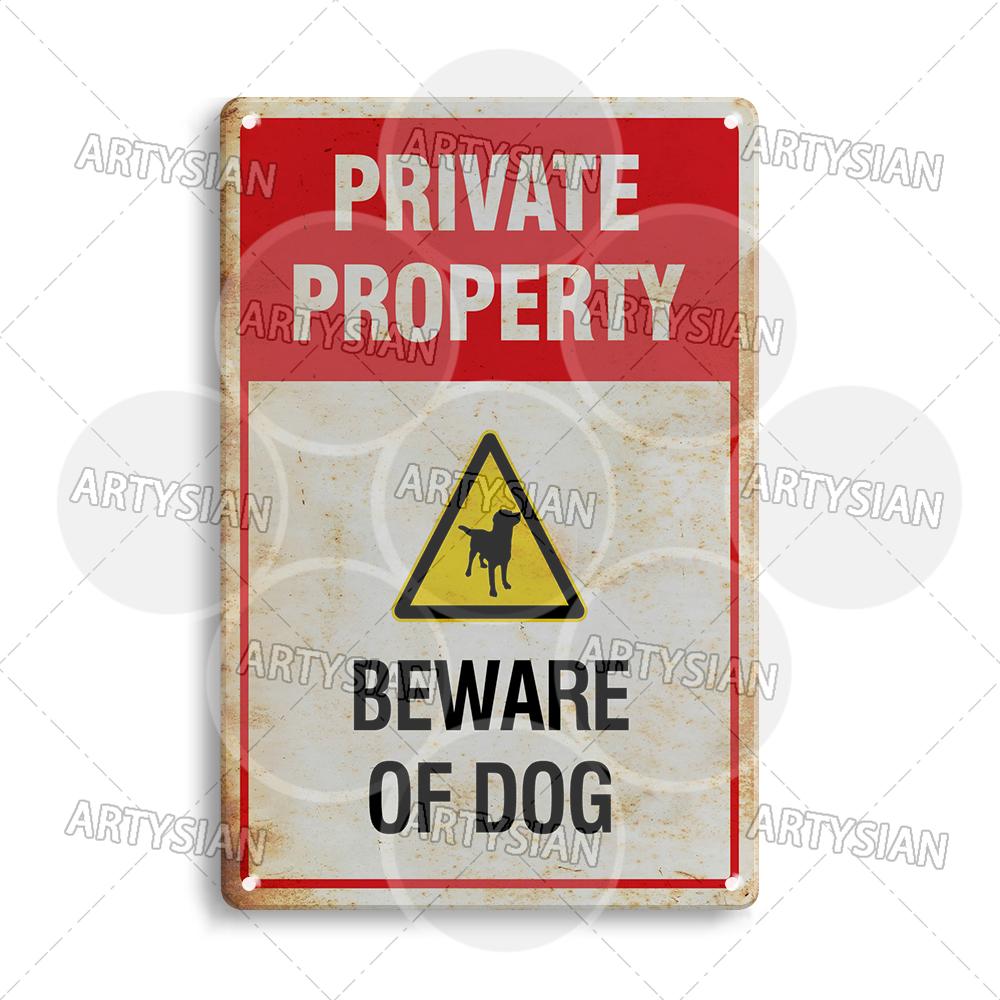 Beware Of Dogs Metal Sign Doberman Rottweiler Beagle Border Collie Dalmatian Bulldog GSD No Dogs Allowed Guide Dogs Welcome