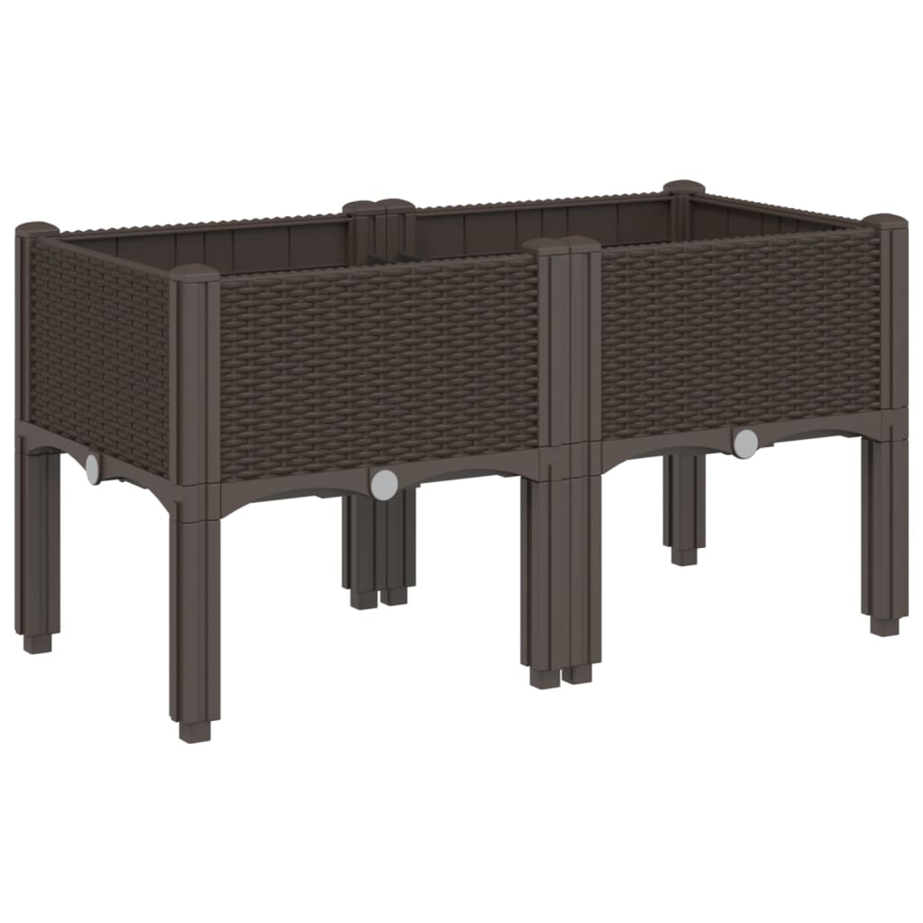 Planter with Legs Brown 80 x 40 x 42 cm PP