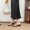 2025 new slippers outer wear women's summer versatile high-heeled sandals not tired feet French temperament sandals women's summer commuting