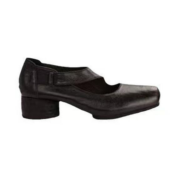 Grape Mom Studio Kadınlar için Yüksek Kaliteli At Derisi Kare Burun Kalın Topuk Deri Loafer - Sonbahar Stili