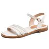 Elegant Women's Summer Sandals Shoes Genuine Leather Casual Flats White Beach Shoes Confortable Flip Flops Girls Footwear