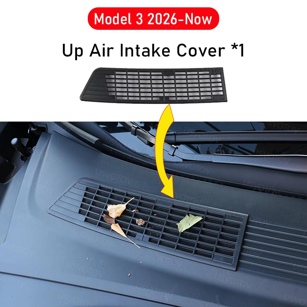 USVOTOV For 2026 Tesla Model 3 Grille Mesh Inserts Bemper Air Inlet Vent Grill Under Seat Air Vent Cover Anti-block Accessories