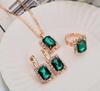 Versatile Set di Gioielli in Tre Pezzi: Collana e Orecchini Multicolor con Design a Goccia d'Acqua di Cristallo con Diamanti.