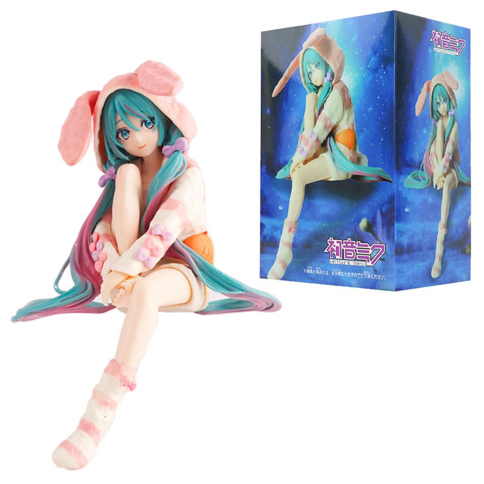 Anime Figure Noodle Stopper Figur Rabbit Ear Pajamas Series Model Ornaments Toy Doll Action Collection Gifts HATSUNE MIKU Poseable Articulated Scale