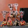 50pcs Trick or Treat Halloween Candy Bags Snack Pouch Food Plastic Pack Gift Bag Transparent Cellophane Pumpkin Bat