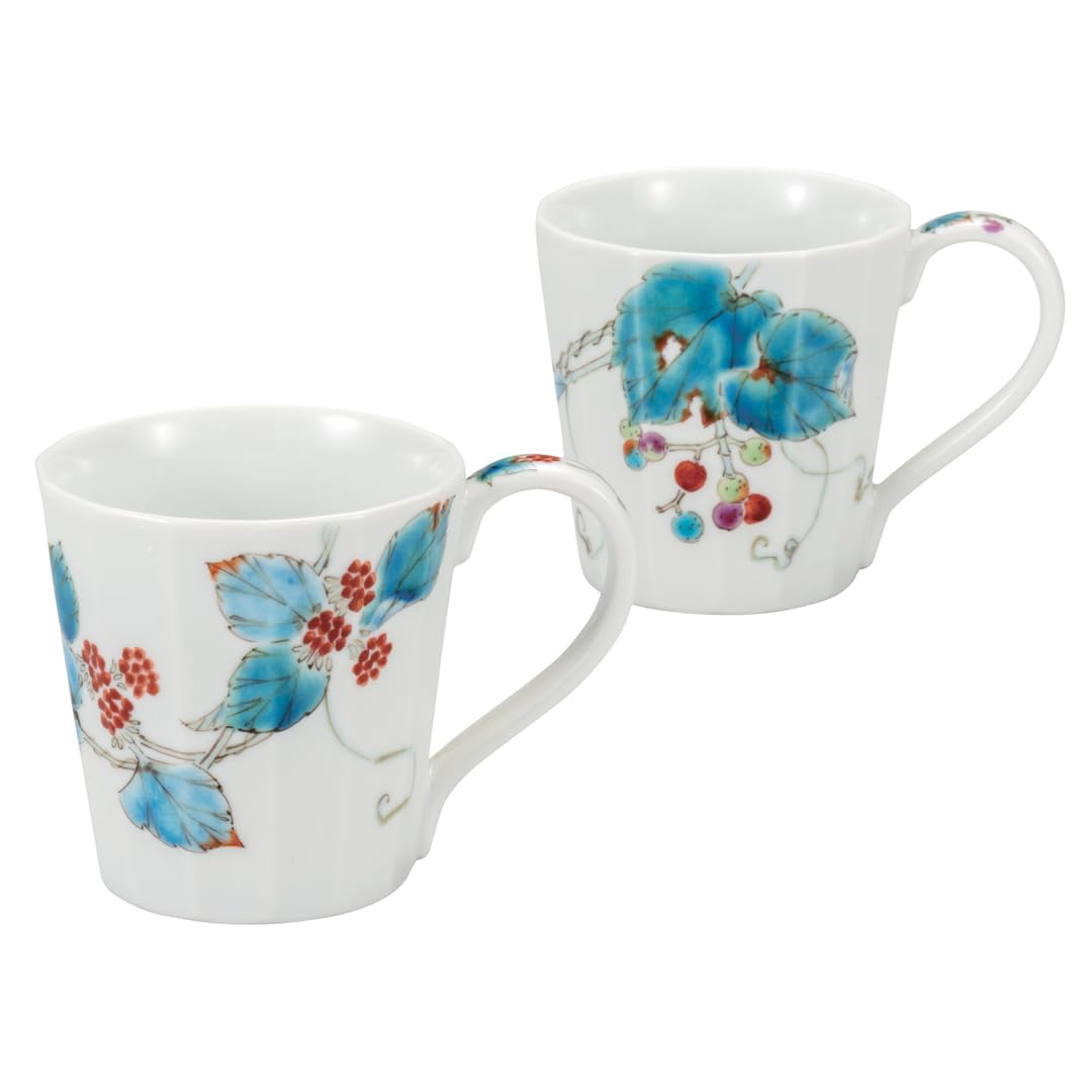 

Kutani Yaki Iwataya Pair Grape Yuka Hirano Mug/Strawberry/Wild K8-971