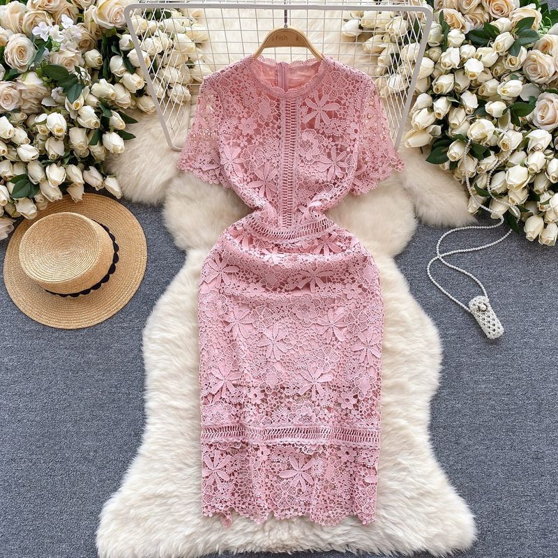 Silm Spring and Summer Cut Out Crocheted Water Soluble Dress Lace