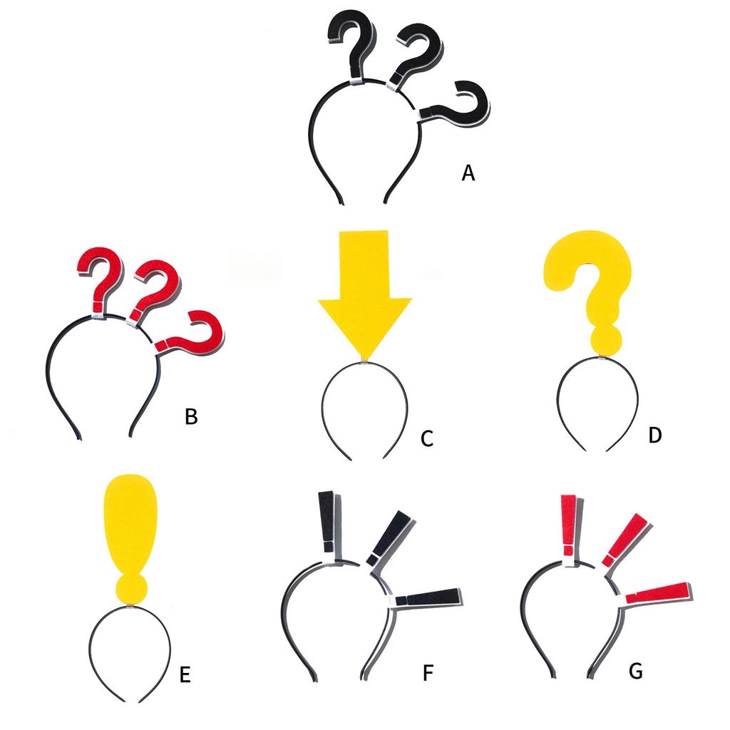 Novelty Prank Exclamation Mark Headpiece Prom Birthday Hairbands Fun Headwear Eye-catching Goof Hair Headwear