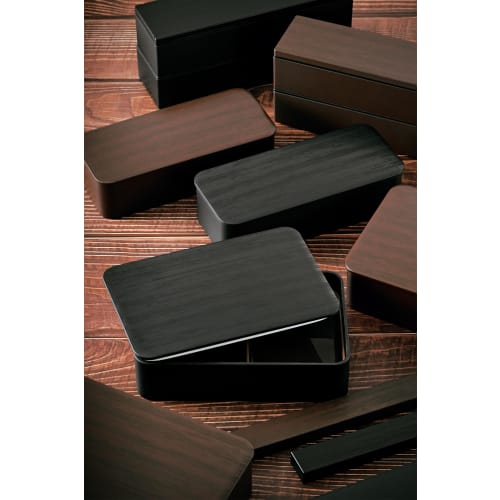 Tatsumiya WOOD STYLE 21.0 Square Chopstick Case Set, Brown Wood Grain, Size: [Chopstick Case] ??Approx. W22.5 D2.5 H1.4 [Chopsticks] Approx. 20.5cm 33
