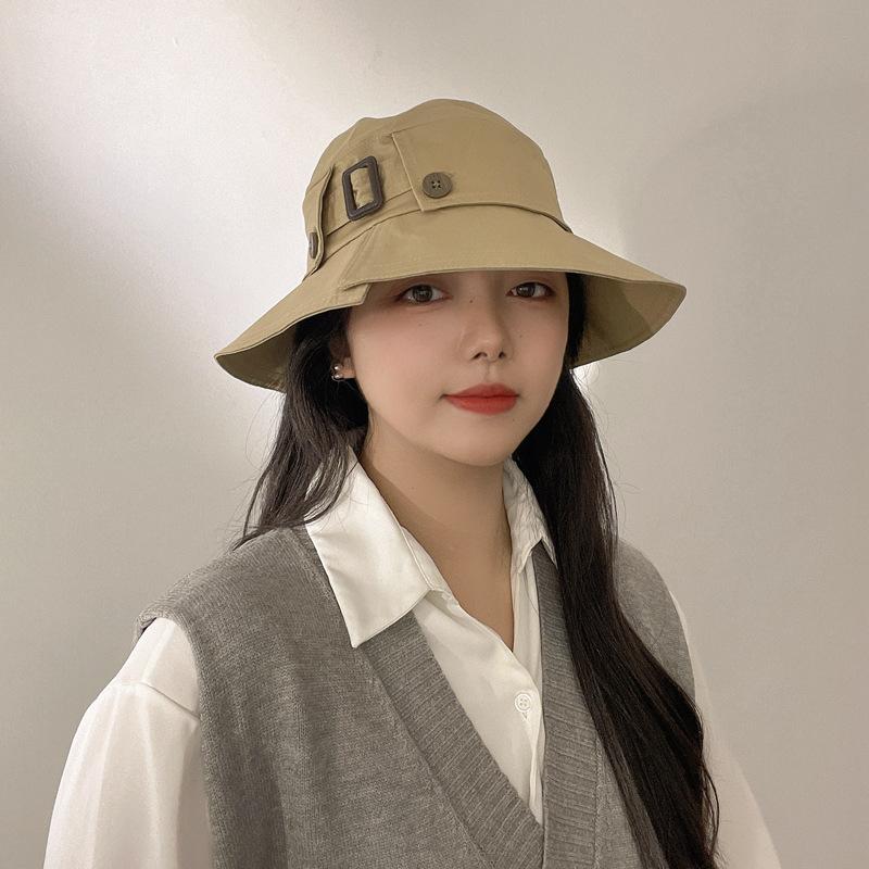 Deisgner Brand Belt Buckle Bucket Hat Spring Summer Women Sunscreen Gorras Japanese Style Fisherman Hat Beach Sun Hats