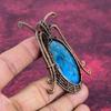 Neon Apatite Gemstone Pendant Copper Wire Wrapped Pendant Handmade Wire Jewelry