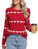 Europe, America, autumn and winter new hot-selling sweaters women's  Valentine's Day love round neck pullover knitted sweater top