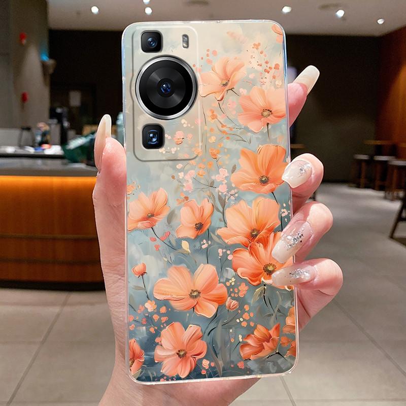 Für Huawei P60 Pro 2023 p60pro Hülle Cover Luxus Mode Schmetterling Blumen Transparent Weiches TPU Fundas Für Huawei P 60 P60 Pro Hülle