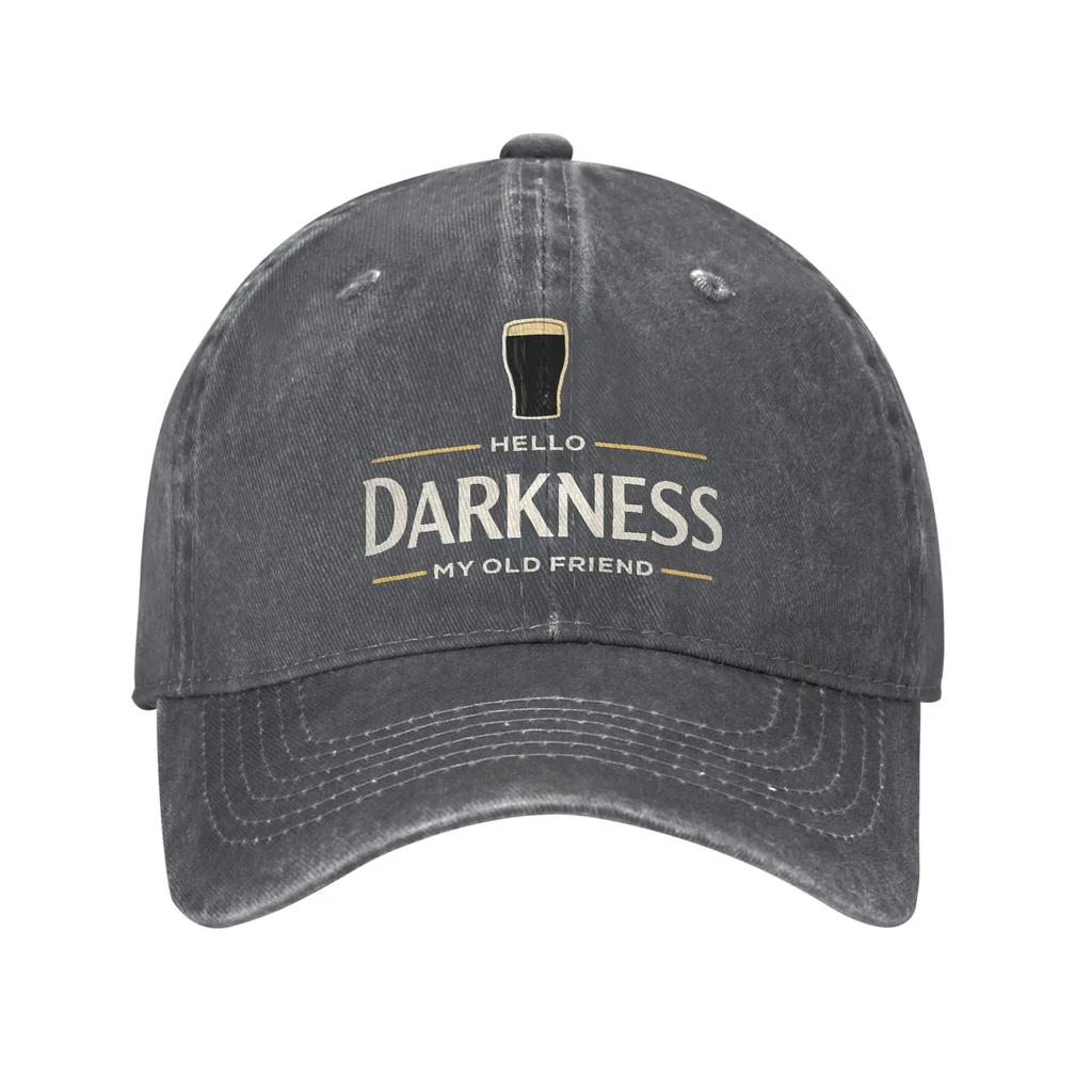 Hello Darkness My Old Friend Irish Beer Washed Baseball Cap Vintage Sun Trucker Hat Summer Men Women Outdoor Gym Snapback Cap