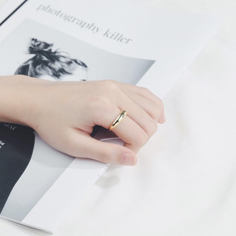 Fashion Personalized Index Finger Ring Niche Design Geometric Twist Open Ring Temperament Retro Couple Ring for Girlfriend Simple Geometric Ring