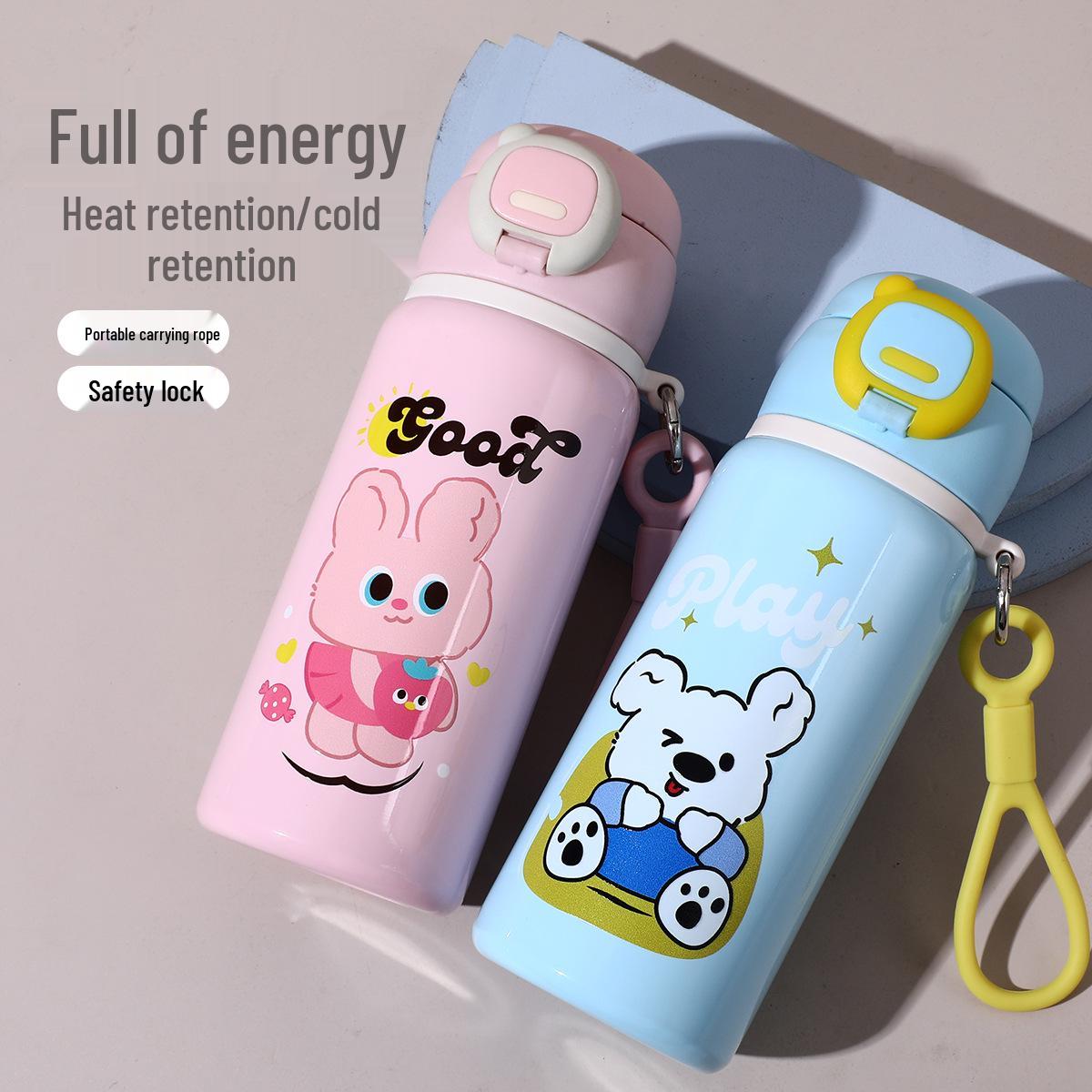 

Cartoon 3D Cute Pet Pop-up Insulated Straw Cup for Kids - Portable and Fashionable 500ml фіолетовий