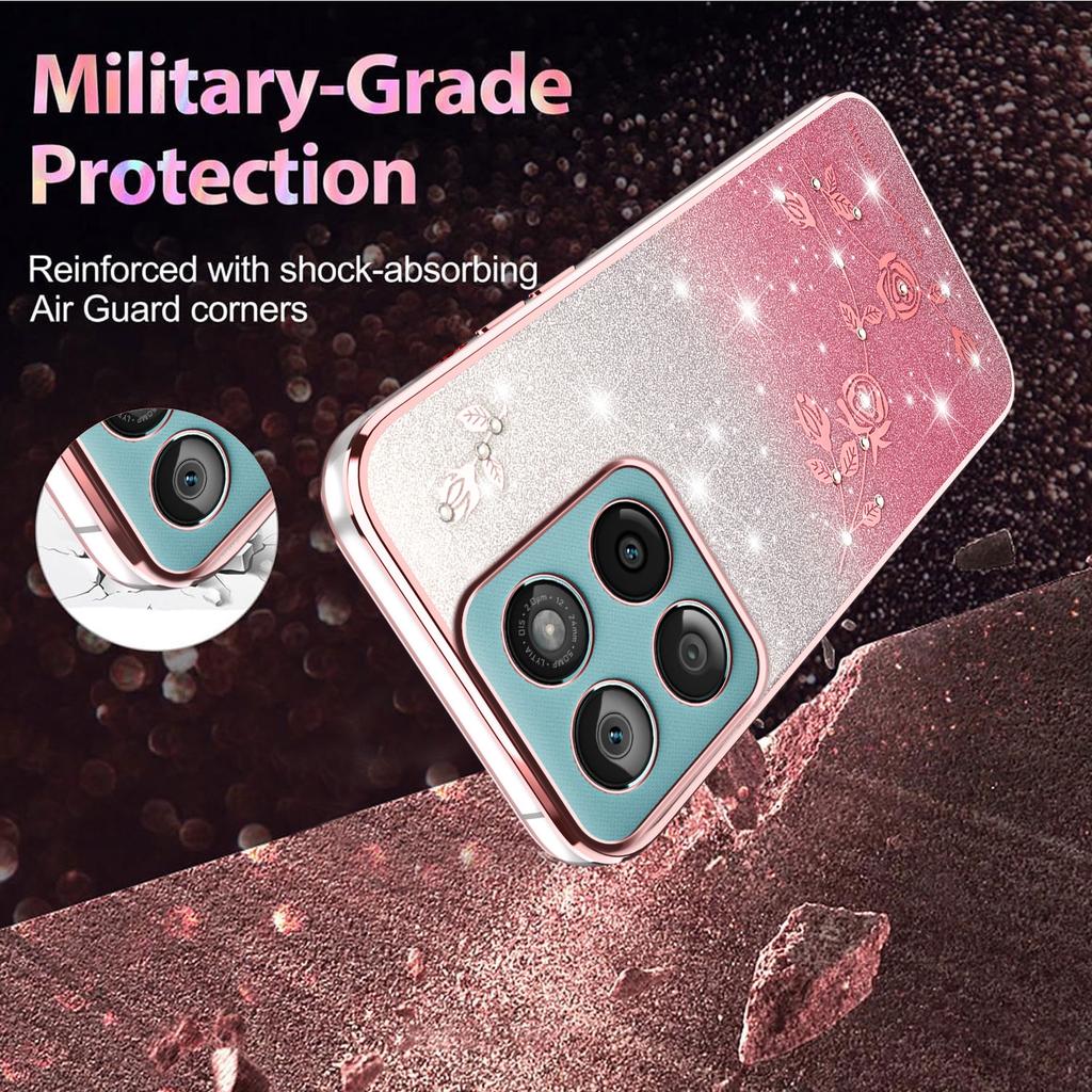 KADEM TPU Pouzdro pro Motorola Edge 60 5G/60s 5G/60 Fusion 5G Květinový design Gradientní kryt na telefon