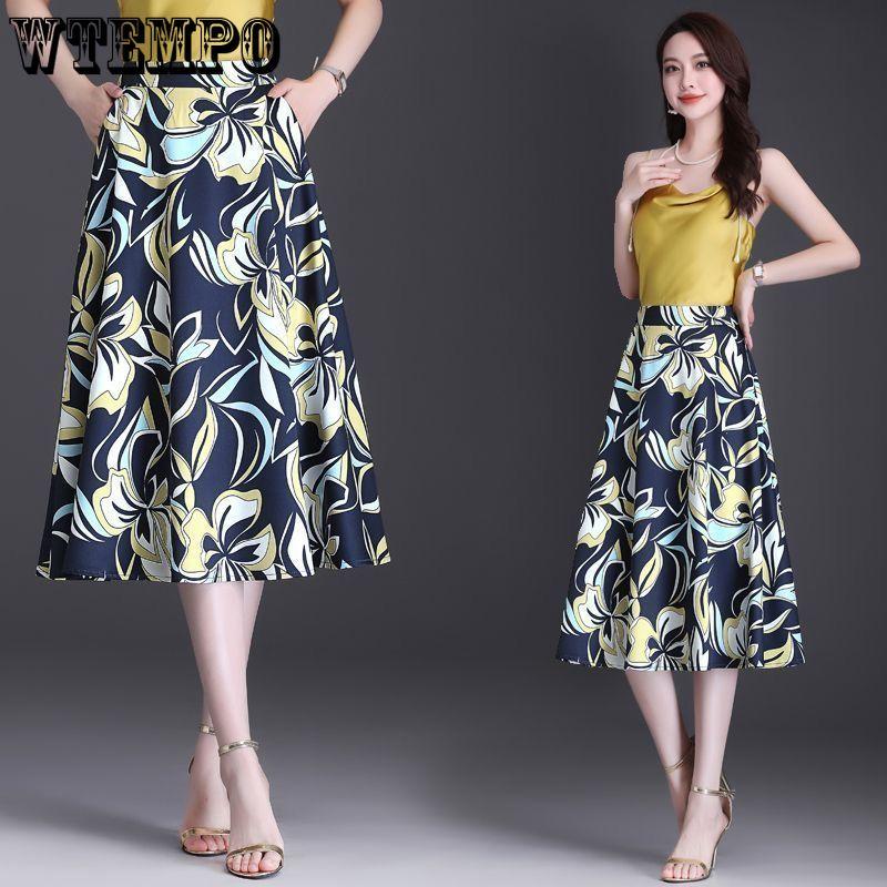 

Summer Women s Floral Skirt Mid To Long Style Fashionable and Slimming New Style A-line Skirt In Color 3XL