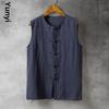 Men's Retro Chinese Linen Tang Vest - Loose Fit Sleeveless Waistcoat