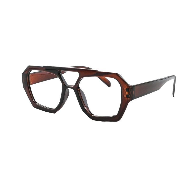 

Women Photochromic Eyeglass Polygon Double Beam Oversized Frame Anti Blue Ray Short Sight Prescription Myopia Custom Men Glasses 0