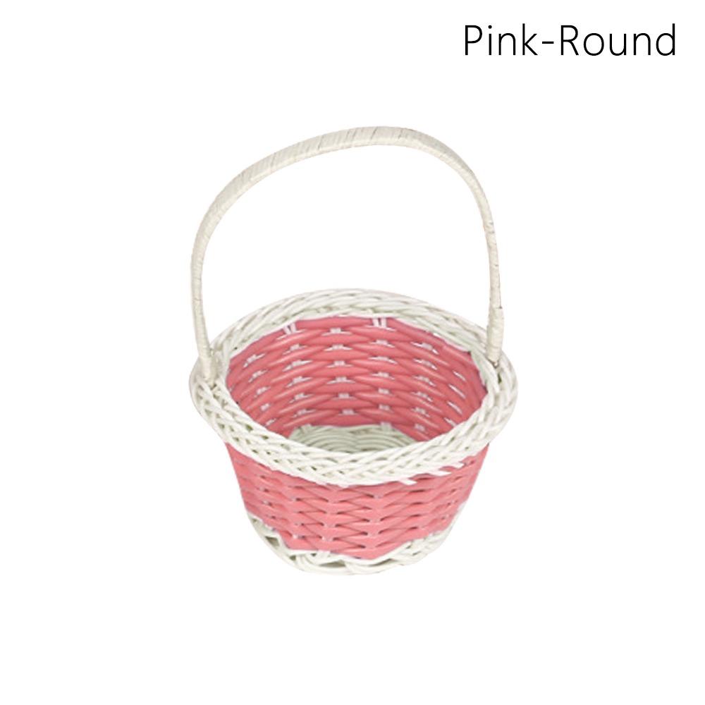 Rattan Gewebter Blumenaufbewahrungskorb Rund/Herzform Weidenblumenkorb Für Pflanze Zuhause Hochzeit