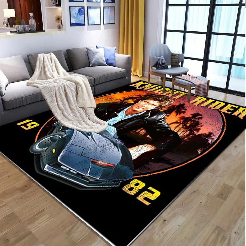 Knight Rider Pattern Rug, Indoor/Outdoor Mat, for Picnic, Gameroom, Bedroom, Office, Living Room, Home Decor Carpet, Birthday Gift