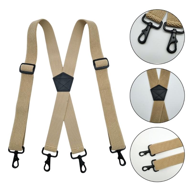 Stylish Classical Suspenders Adjustable Suspenders Elastic Chain Metal Clip Dark Elastic Belt for Wedding Business Wear