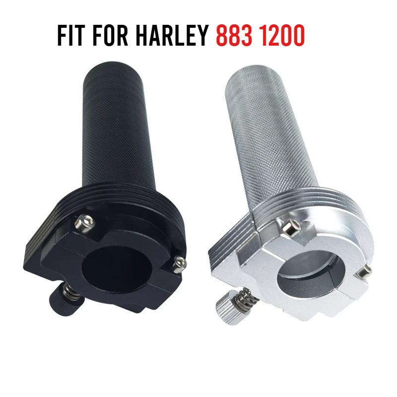 Fit for 22mm 25mm Aluminum Throttle Grip Twist Quick Action Gas Throttle Settle with Cable Harley 883 1200 Motorcycle Equipments Black-Caliber 25mm