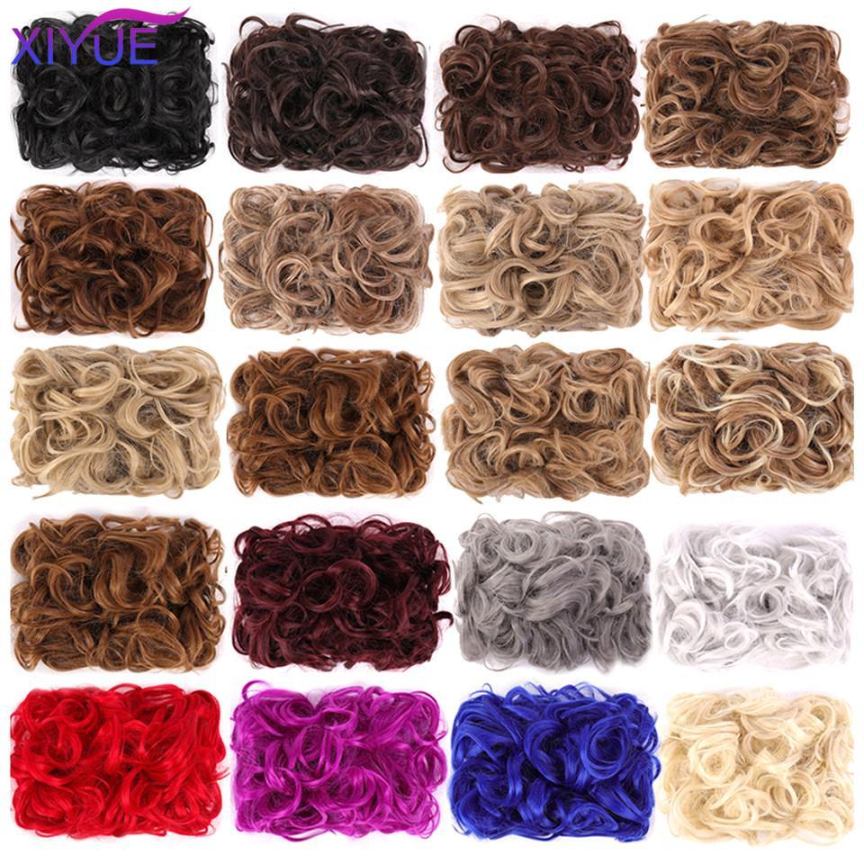 LARGE Comb Clip In Curly Hair Extension Synthetic Hair Pieces Chignon Women Updo Cover Hairpiece Extension Hair Bun