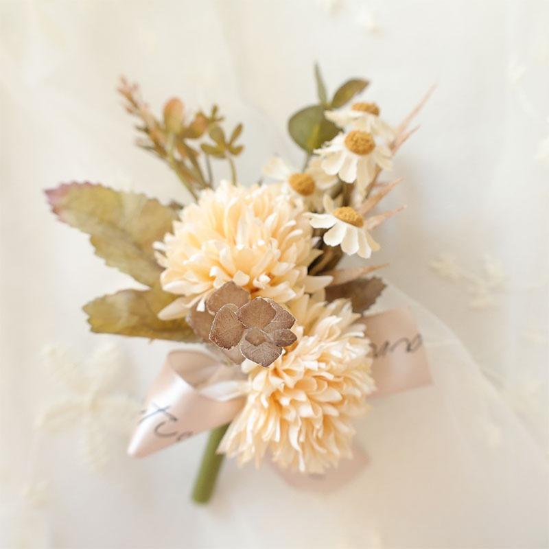 

Simulated Thorn Ball Aromatherapy Small Handle Flower Wedding Home Decoration Fake Flower Countryside Scene Flower Arrangement бежевий