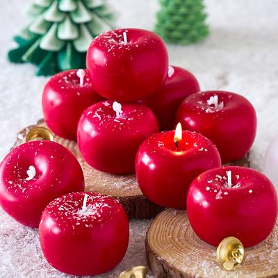 Christmas Apple Silicone Candle Mold DIY Simulation Apple-Shaped Scented Candles Soap Molds Plaster Resin Craft Making Home Deco