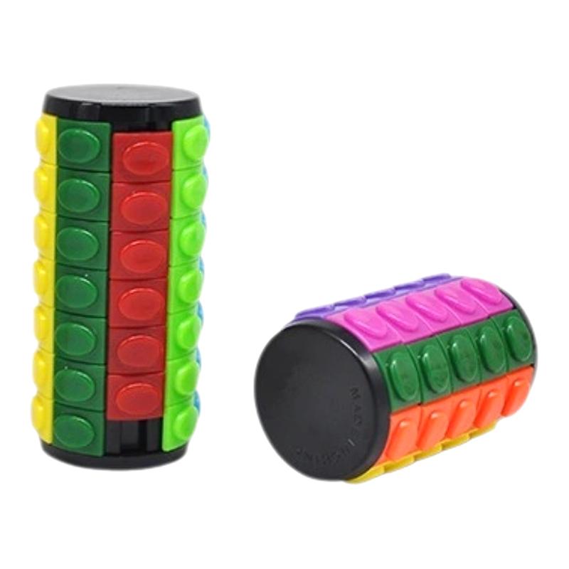 1 buc. Senzor colorat glisant Puzzle 3D Puzzle cilindru Rotire Jucărie Ghicitori logice Glisare Joc de mână