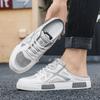 Oversized men's canvas shoes mesh half tray shoes summer sports and leisure fashionable hollow breathable sandals lazy slippers