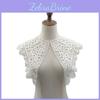 Embroidered 3d Lace Collar With Milk Silk And Floral Design