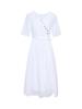 2024 Embroidered Ramie V-Neck Women's Mid-Sleeve Long Dress