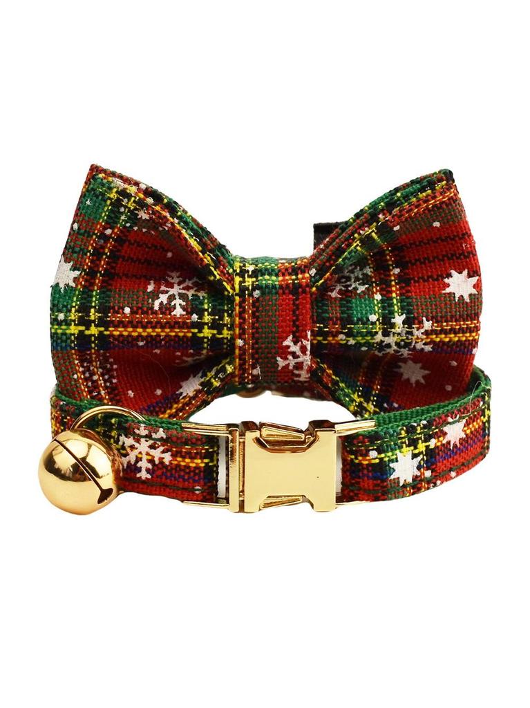 Plaid Bow Tie Pet Collar