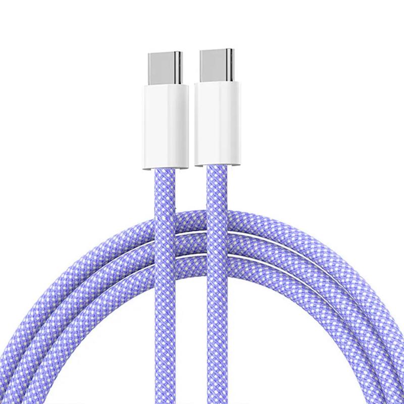 5Pcs 10Pcs USB C to Type C Color Cable Fast Charging For Apple Phone15 16 Huawei Xiaomi Samsung Type C Weaving Cable Accessories