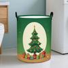 1pc Laundry Basket, Festive Christmas Gift Print. Large Capacity Laundry Basket with Handle for Holiday Storage and Home Use, Laundry Baskets