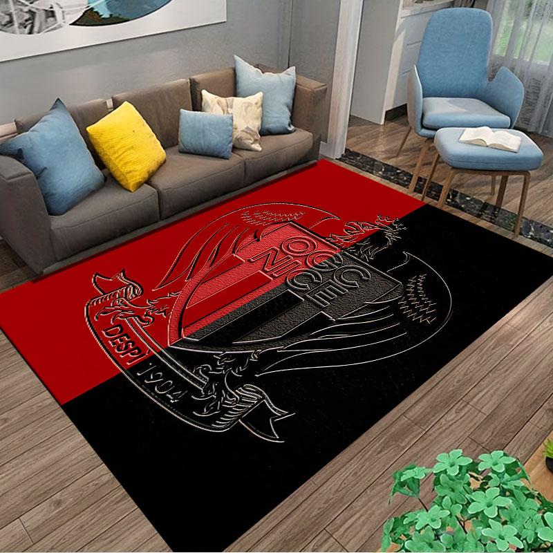 Red and Black OGC Nice Crest suitable as a non-slip mat for the living room or bedroom sofa
